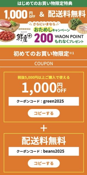 グリーンビーンズ初回クーポンの詳細【25年5月〜】
