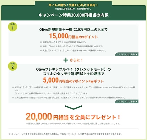 Vポイント最大20,000円相当プレゼントキャンペーン【25_2_28まで】の詳細