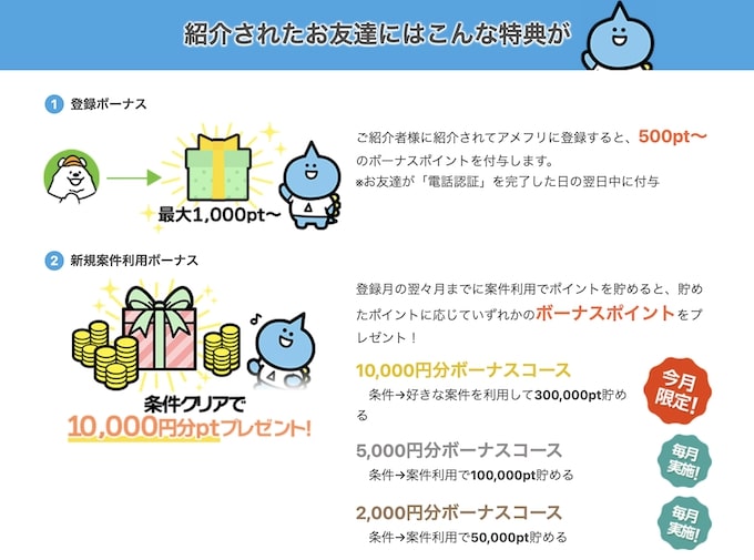 アメフリ友達紹介キャンペーン増額【25年5月〜】